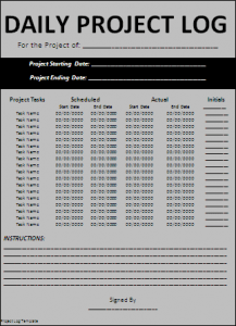 Project Log Template | Professional Word Templates